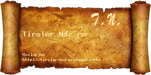 Tiroler Nóra névjegykártya